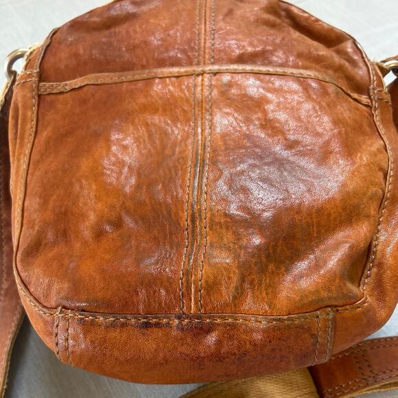 Fossil Tan Leather Boho Handbag Western Shoulder Crossbody 10x11x3 - Picture 4 of 11